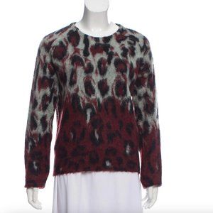 Balenciaga leopard print mohair cardigan sweater